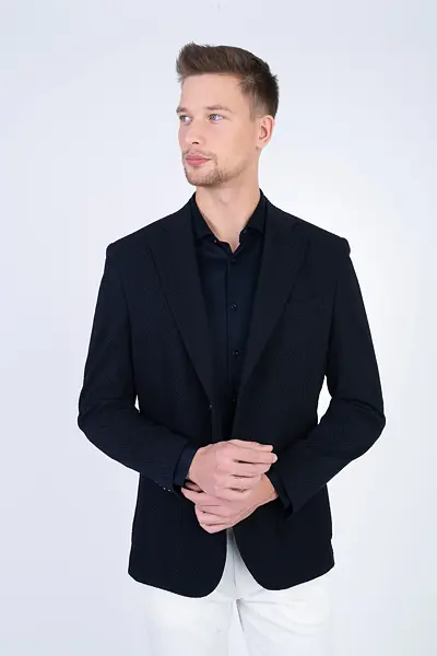 Strečové sako se strukturou