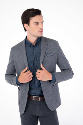 Vlněné sako V pohodlném střihu Vlněné sako V pohodlném střihu