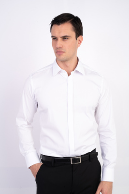 Společenská strečová košile V přiléhavém střihu Společenská strečová košile V přiléhavém střihu