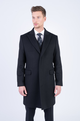 Vlněný plášť s kašmírem V pohodlném střihu