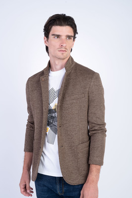 Bavlněné sako se stojákem V přiléhavém střihu Bavlněné sako se stojákem V přiléhavém střihu