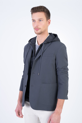 Sportovní seersucker sako V přiléhavém střihu Sportovní seersucker sako V přiléhavém střihu