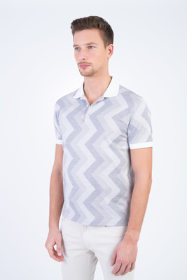 Bavlněné polotriko se vzorem V přiléhavém střihu