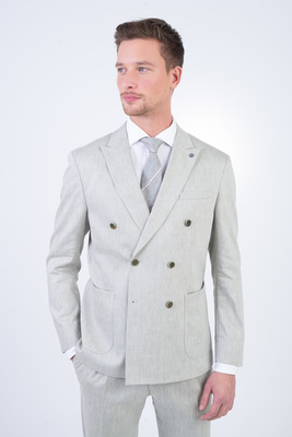 Lněné dvouřadé sako V přiléhavém střihu