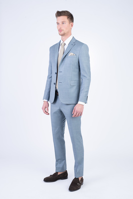 Vlněný houndstooth oblek V přiléhavém střihu