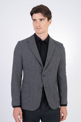 Jersey vlněné sako V přiléhavém střihu Jersey vlněné sako V přiléhavém střihu