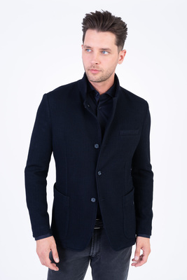 Vlněné sako se stojákem V přiléhavém střihu Vlněné sako se stojákem V přiléhavém střihu