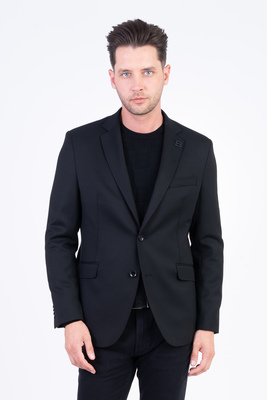 Černé strečové sako V pohodlném střihu Černé strečové sako V pohodlném střihu