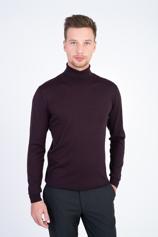 Bavlněný rolák s hedvábím V pohodlném střihu