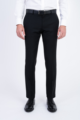 Černé vlněné kalhoty V pohodlném střihu