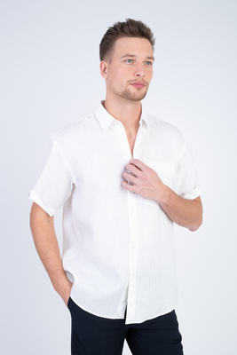 Lněná oversized košile Ve volném střihu Lněná oversized košile Ve volném střihu