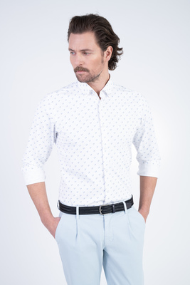 Strečová košile se vzorem V přiléhavém střihu Strečová košile se vzorem V přiléhavém střihu