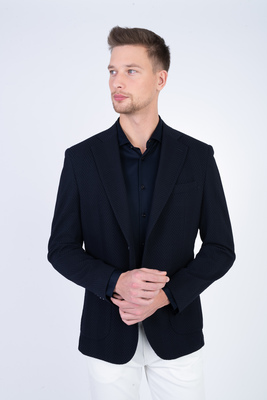 Strečové sako se strukturou Ve volném střihu