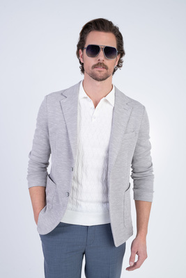 Jersey sako se lnem V přiléhavém střihu