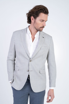 Vlněné sako s hedvábím V pohodlném střihu Vlněné sako s hedvábím V pohodlném střihu