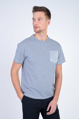 Pruhované triko z mercerované bavlny Ve volném střihu