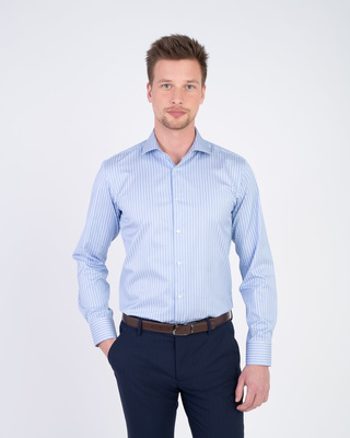 Bavlněná košile s lineárním vzorem V pohodlném střihu