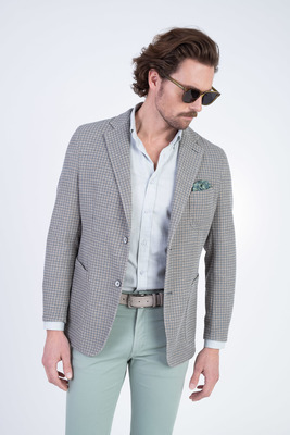Strečové houndstooth sako Ve volném střihu